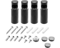 BELRAD bevestigingsset badkamer radiator – 4 stuks – Mat Zwart