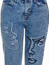 Dames jeans hoge taille donker blauw maat 36
