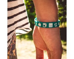 Ikgaopavontuur reisbandje donkergroen - herenmaat - cadeau voor op reis - reis gadgets voor backpacken