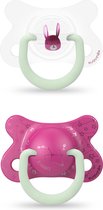 Suavinex Night & Day Rabbit Pink -2/+4m Physio 2 Stuks Silicone Fopspeen SXSNF1071024