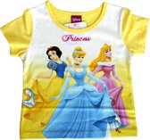 Disney Princess - Meisjes Kleding - T-shirt - Geel - Prinsessen Sneeuwwitje Assepoester Doornroosje - Maat 98