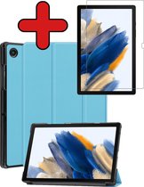 Samsung Galaxy Tab A8 Hoes Book Case Hoesje Met Screenprotector - Samsung Galaxy Tab A8 Hoes Cover - 10,5 inch - Licht Blauw