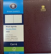 Ryam - Bureau Agenda - Carré - 2022 - Bordeaux - Week per 2 pagina's - 17x17cm