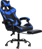 Geepro Gamingstoel - Ergonomische Gamerstoel-Rugleuning Kantelbaar 150°-in Hoogte Verstelbaar, 360 ° Draaibaar, Verstelbaar lendenkussen- Zwart Blauw