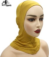 MJ Sports Premium Sports Hijab Geel - Sport Hoofddoek - Hoofdband - Haarband - Dames - Vrouwen - Schouderlengte - One Size