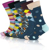 Bamboe sokken | Kleurrijke sokken | Sportsokken | Vrolijke sokken | Wandelsokken | Comfortabele sokken | cadeau voor dames en heren | 5 paar
