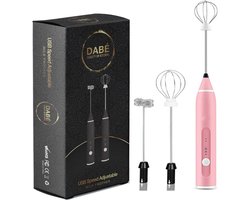 Dabé melkopschuimer - Roze - Melkopschuimer handmatig – Melkopklopper - Handmixer – Melkschuimer-…