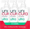 Unicura Ultra Antibacteriële Vloeibare Handzeep - 6 x 250 ml - Voordeelverpakking