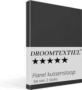 Droomtextiel Kussenslopen Flanel - 60 x 70 cm - 2 Stuks - Licht Blauw - 100% Katoen Flanel - Anti Allergisch - Huidvriendelijk - Super Zacht