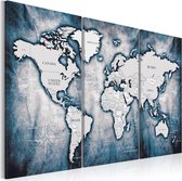 Schilderij - World Map: Ink Triptych.