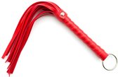 Fetish Addict - Flogger - Mini Flogger uit Rood Kunstleer - 28cm