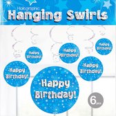 Oaktree - Swirls Sparkling blauw - Happy Birthday