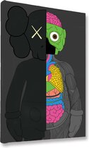 Akoestische panelen - Geluidsisolatie - Akoestische wandpanelen - Akoestisch schilderij AcousticBudget® - paneel met KAWS companion grijs- design 223 - 60X90 - Wanddecoratie - woon