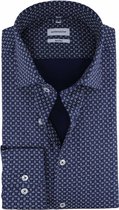 Seidensticker - Overhemd Shaped Paisley Navy - 39 - Heren - Tailored-fit