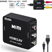 Sounix HDMI Naar Tulp AV Converter - HDMI Naar RCA - Composiet Audio Video Kabel Adapter - 1080p Full HD (50/60 Hz)