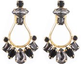 Go Dutch Label Oorknoppen statement open peer stenen Black E2046-1