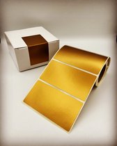 Gouden Sluitsticker - 100 Stuks - XXXL - rechthoek 100x50mm - donkergoud - sluitzegel - sluitetiket - preegsticker - chique inpakken - verzenddoos - cadeau - gift - trouwkaart - ge