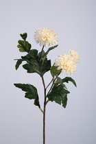 Kunstbloem - Chrysanten - topkwaliteit decoratie - 2 stuks - zijden bloem - wit - 56 cm hoog