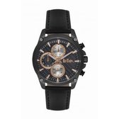 Lee Cooper LC06743.061 - Horloge - Analoog - Heren - Mannen - leren band - Zwart - Grijs - Rosékleurig