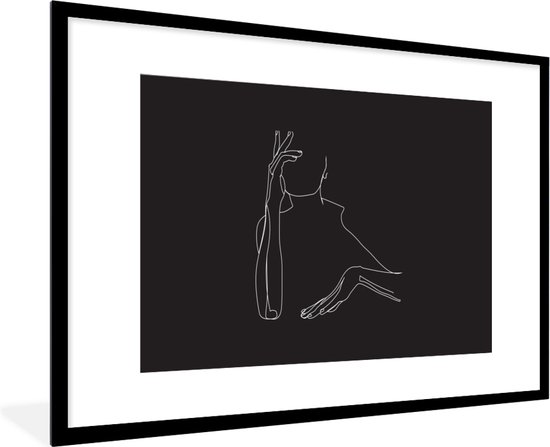 Cadre photo avec affiche - Art abstrait - Femme - Mains - 90x60 cm - Cadre pour affiche