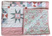 Retro Quilt Pink, Patchwork deken, Sprei, 140 x 200, Dedicated Creations