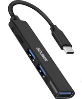 Sounix USB C Hub - USB Splitter  - 4 Poort - 1*USB 3.0 - 2*USB 2.0 - 1 * USB C DATA  - Aluminium - Space Grey