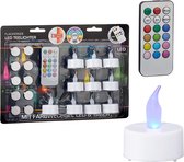 LED Theelichten - 10 Stuks - RGB - Afstandbediening en Timer - Gekleurde lichten