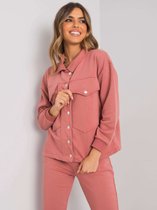 Vintage Roze Dames Huispak met Knopen Shirt Maat S/M