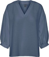 Vero Moda VMSKYE 3/4 TOP WVN GA BTQ Dames Top China Blue  - Maat  XXL