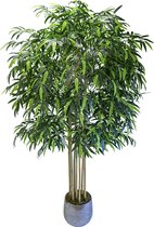 Kamyra® Bamboe Kunstplant XL - Nep Planten Bamboo Groot - Boom - Plant Voor Binnen En Buiten - Decoratie - Duurzaam - 190 × 90 cm