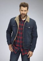 Denim jas met teddy voering, kleur jeans blauw, maat XL