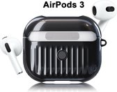 Koffer Case Cover geschikt voor geschikt voor Apple Airpods 3 - Siliconen Zwart | Watchbands-shop.nl