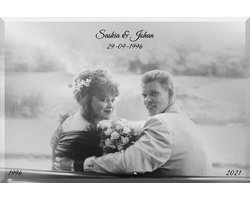 Bruidspaar - Trouwen - Huwelijkscadeau - Bruiloft - Trouwcadeau - Trouw jubileum - Getrouwd - Bruid & Bruidegom - Huwelijksaanzoek - Foto in spiegel - Tekst in spiegel - 40x60 cm
