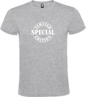 Grijs t-shirt met " Special Limited Edition " print Wit size L