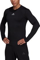 adidas - Techfit warm Long Sleeve Top - Zwarte Compressie Shirt -L