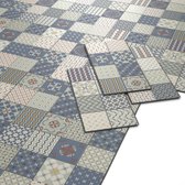 ARTENS - PVC-vloeren MOODS LOCARNO - Klikvinyltegels - Vinylvloer - Cementtegels Patroon - Blauw / Groen / Crème - FORTE - 61 cm x 30,5 cm x 4,2 mm - Dikte 4,2 mm - 1,49 m²/8 tegel