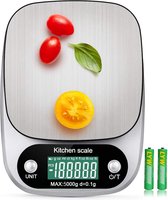 BOTC Digitale Keukenweegschaal  - Tot 10000 Gram ( 10kg ) - Zilver