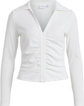 Vila VIMIANO L/S POLO TOP/SU Dames 
cloud dancer - maat L