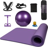 KEAFOLS Yogamat antislip Pro Oefening Yoga Ball 65CM voor Pilates, Fitness Springtouw Verstelbare Springtouw, Pedaalweerstandsband Yoga Kit Set van 8 voor Kantoor & Thuis & Gym
