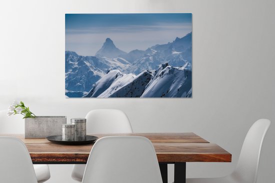 Tableau sur toile Vue sur les montagnes suisses - 90x60 cm - Décoration murale