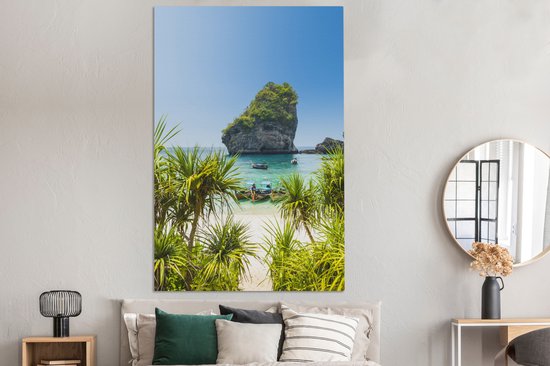Tableau sur toile Vue de Nui Beach en Thailande - 120x180 cm - Décoration murale XXL
