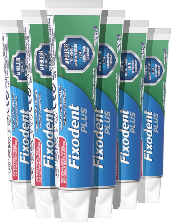 Maak plaats Golven Polair Fixodent Plus Kleefpasta - Anti Bacteriëel - 6 x 40 gragm -  Voordeelverpakking | bol.com