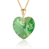 Montebello Ketting Mila HG565 - Swarovski® Hart - 925 Zilver Verguld - Ø18mm - 50cm