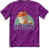 Kat murrmy T-Shirt Grappig | Dieren katten halloween Kleding Kado Heren / Dames | Animal Skateboard Cadeau shirt - Paars - M