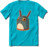 Konijn T-Shirt Grappig | Dieren konijnen Kleding Kado Heren / Dames | Animal Skateboard Cadeau shirt - Blauw - L