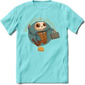 Casual skelet T-Shirt Grappig | Dieren halloween Kleding Kado Heren / Dames | Animal Skateboard Cadeau shirt - Licht Blauw - XL