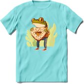 Valentijn kikker T-Shirt Grappig | Dieren Valentijnsdag Kleding Kado Heren / Dames | Animal Skateboard Cadeau shirt - Licht Blauw - XXL