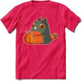 Frankenstein kat T-Shirt Grappig | Dieren katten halloween Kleding Kado Heren / Dames | Animal Skateboard Cadeau shirt - Roze - S