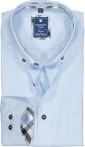 Redmond regular fit overhemd - Oxford - lichtblauw (contrast) - Strijkvriendelijk - Boordmaat: 47/48