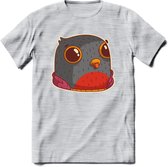 Casual duif T-Shirt Grappig | Dieren vogels Kleding Kado Heren / Dames | Animal Skateboard Cadeau shirt - Licht Grijs - Gemaleerd - XL